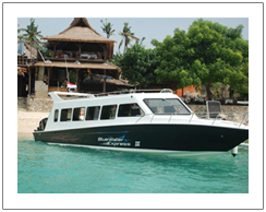 Blue Water Express fast boat Lembongan Bali island to Lombok island