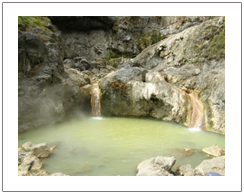 Hot spring water, trekking to mount Rinjani Lombok island