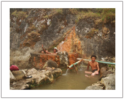 Rinjani hot spring water, Mount Rinjani trekking Lombok island