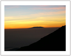 Mount Agung Bali view from Sembalun crater rim Sunset view