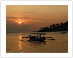 Sunset in Senggigi beach Lombok island